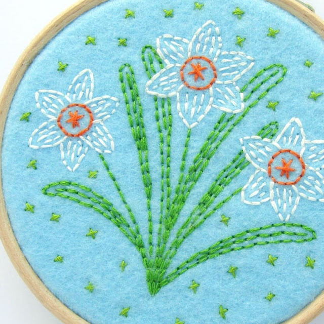 Subscribe to my newsletter to receive this free spring flower embroidery pattern