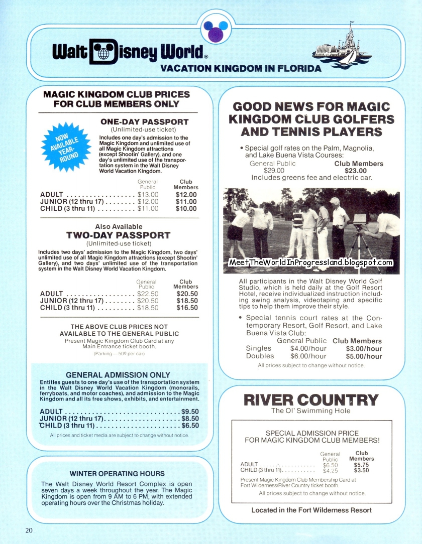 Meet The World EPCOT Center PreOpening Items Commemorative Ticket, Booklet & Map