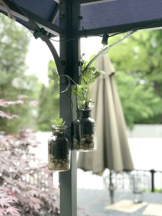 DIY Hanging terrarium planters for the patio