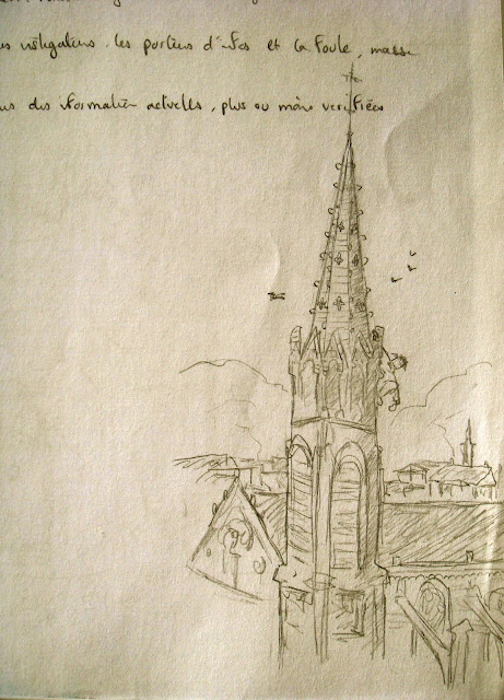 cathédrale Nîmes église dessin