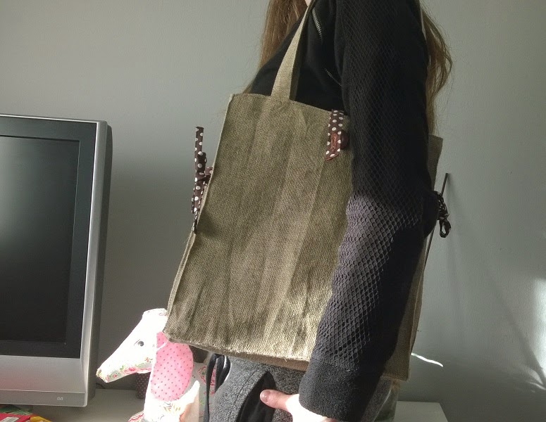 Bolso rectangular tela saco