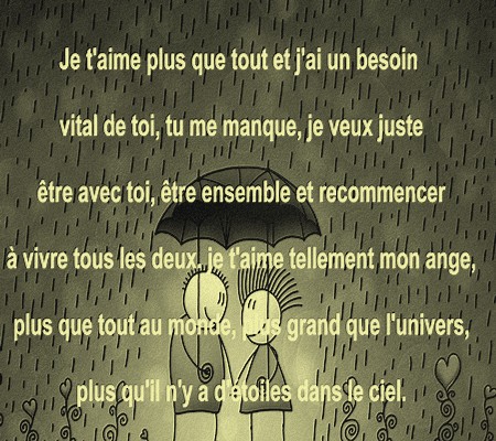 Rencontre d'amour texte