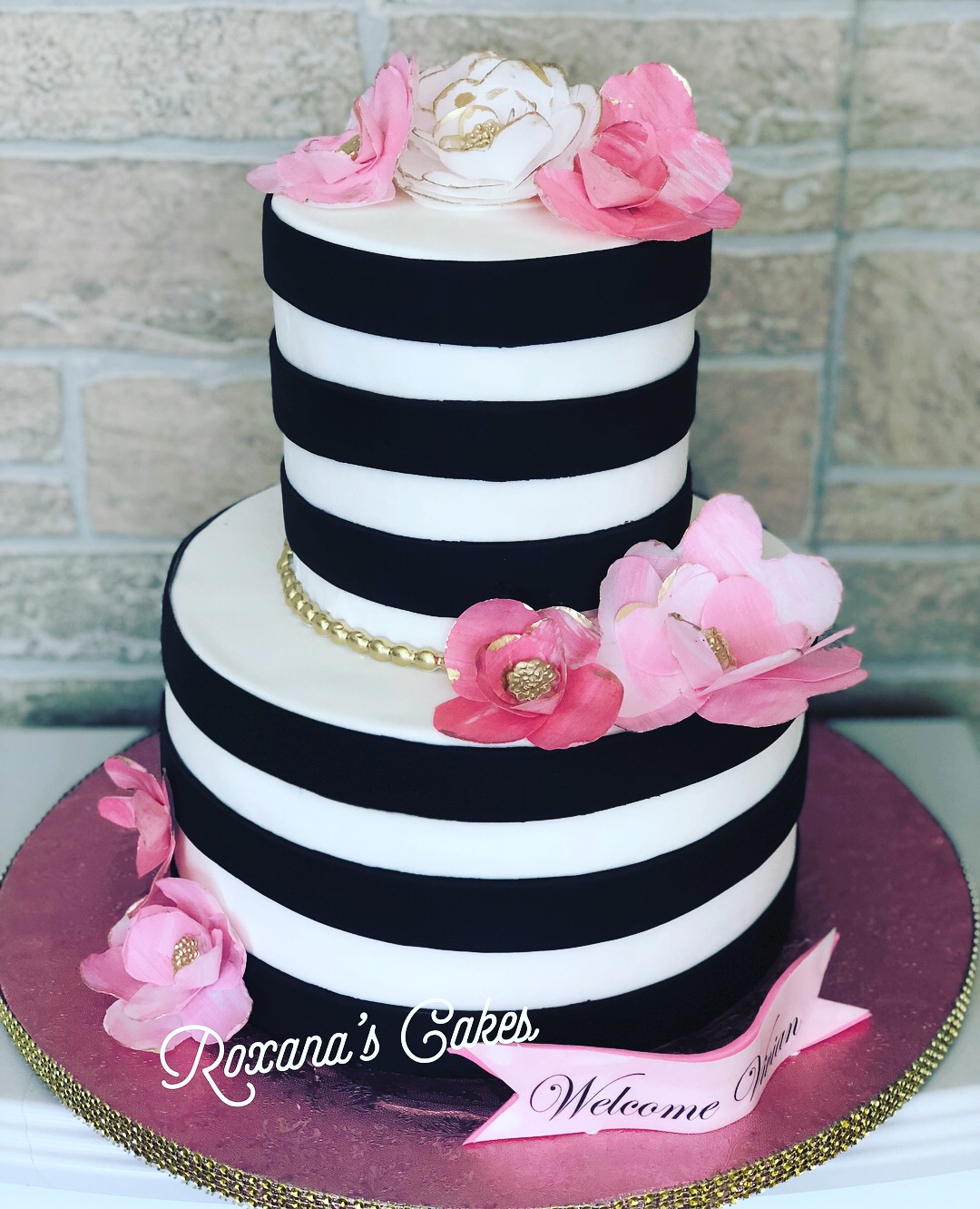 Baking with Roxana's Cakes: Kate Spade Inspired Baby Shower Cake