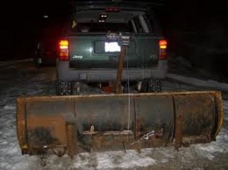snow plow pickup truck