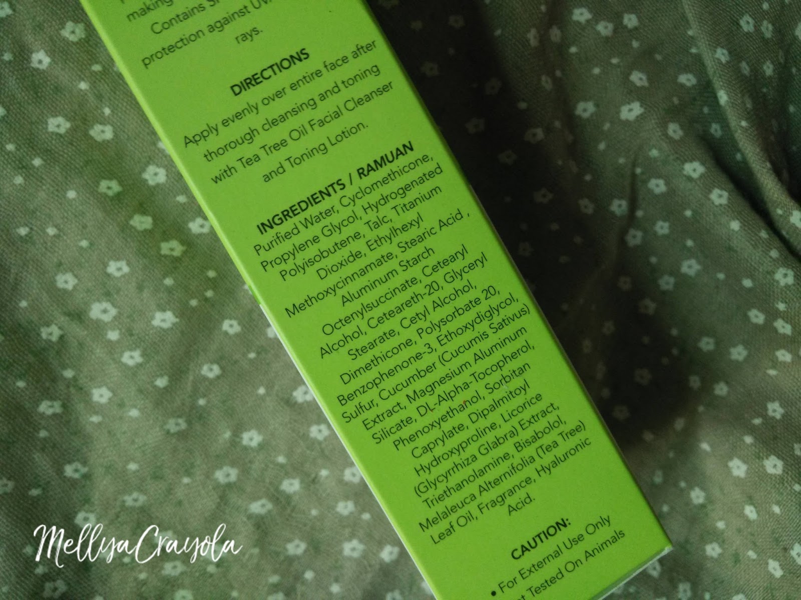 Cosmoderm Tea Tree Oil Day & Night Moisturiser Review Mellya Crayola