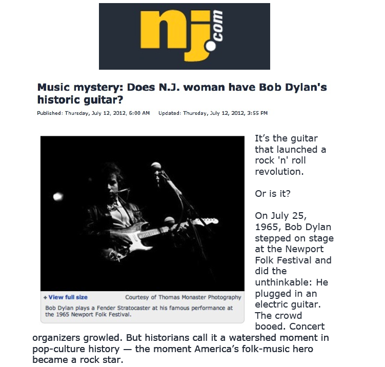 Roslan & Campion Public Relations, LLC "Bob Dylan" Guitar in Rolling