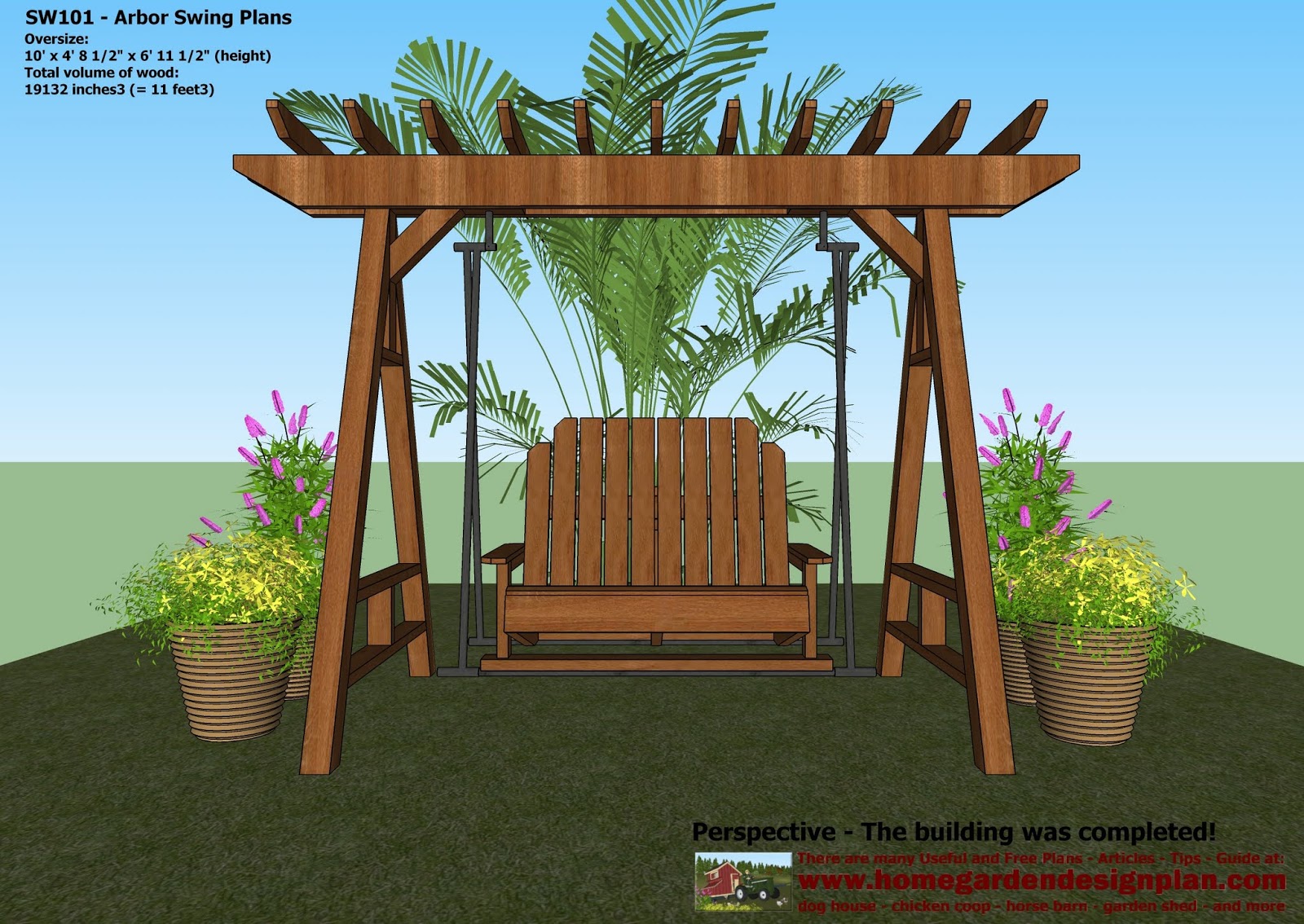 home garden plans: SW101 - Arbor Swing Plans Construction ...