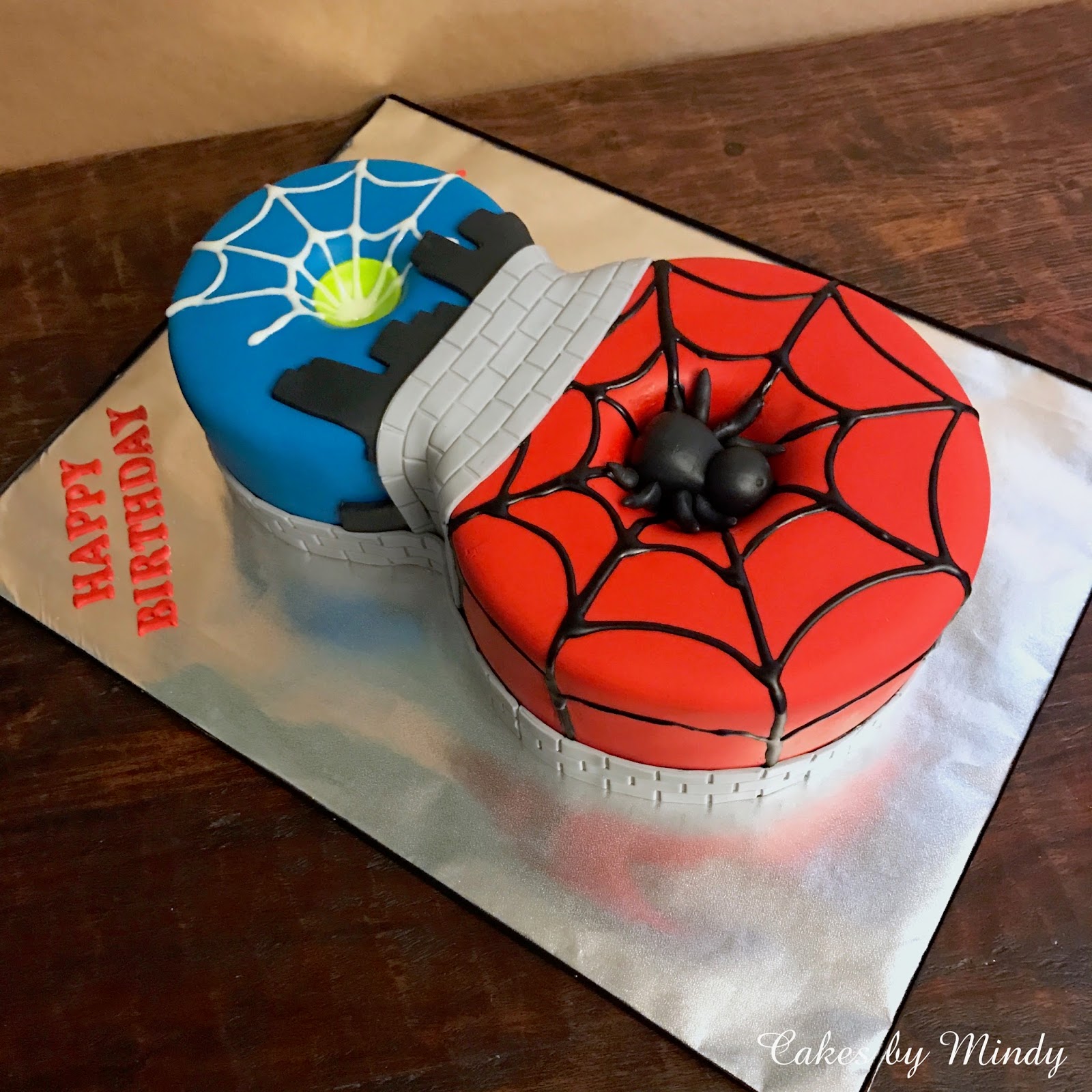 Cakes by Mindy Spiderman 8th Birthday Cake 6&quot; &amp; 8&quot;