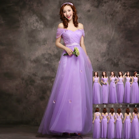 Twinkle Floral Lilac Lace Maxi Bridesmaids Dress