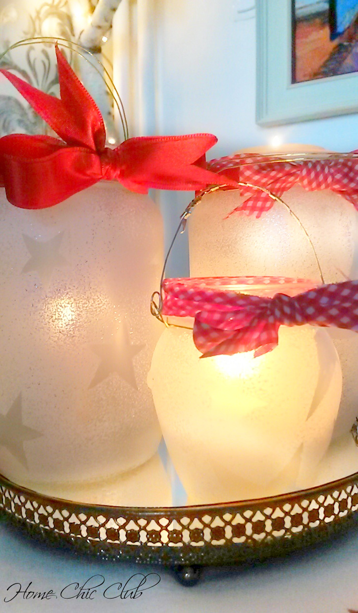 Christmas decoration ideas DIY Frosted Candle Holders Home Chic