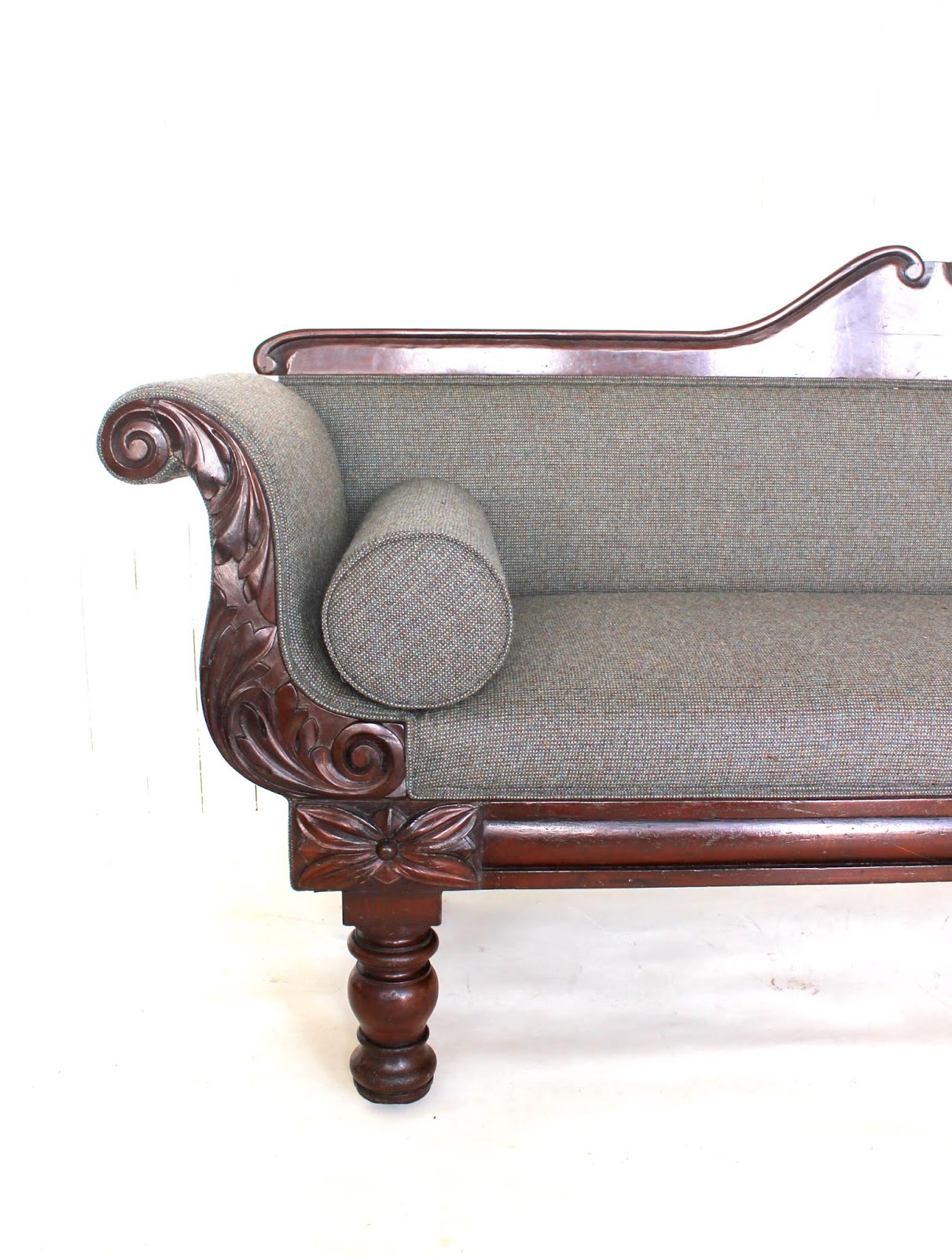 Mick Sheridan Upholstery Regency sofa upholstered in Welsh wool