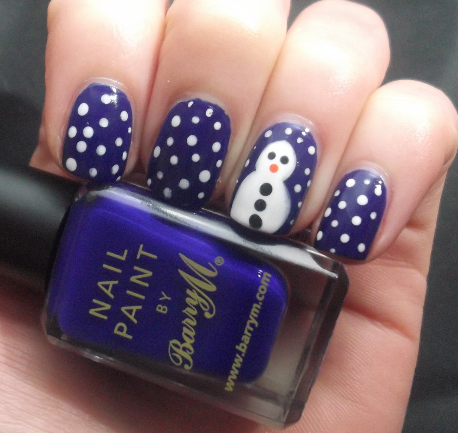 Lou is Perfectly Polished: Christmas Nails: Snowman