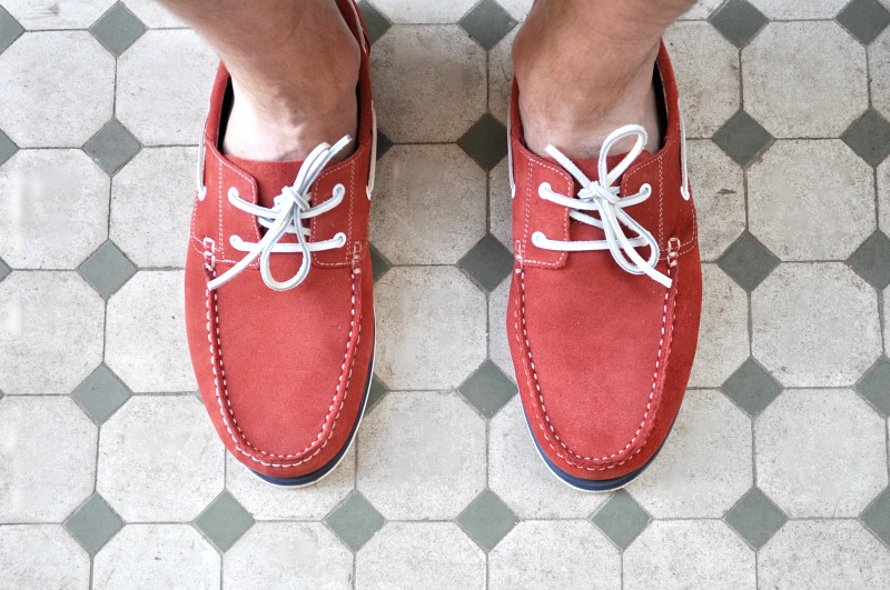 red suede boat shoes from Debenhams holiday shop