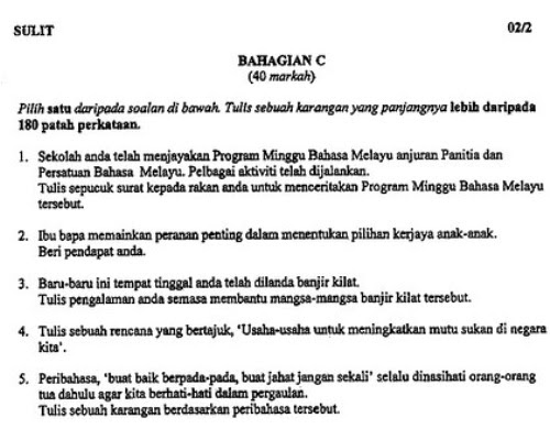 Contoh Soalan Karangan Ucapan Spm I Soalan