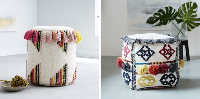 My search for the perfect boho pouf - multicolor poufs www.BoHoHome.com @bohosusan