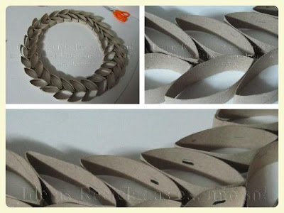 Coroa de Natal com Rolos de Papel Guirlanda de Natal com Rolos de Papel