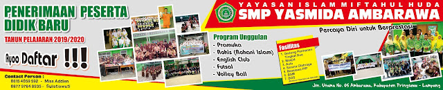 Desain Banner Spanduk PPDB SMP Yasmida Ambarawa 2019
