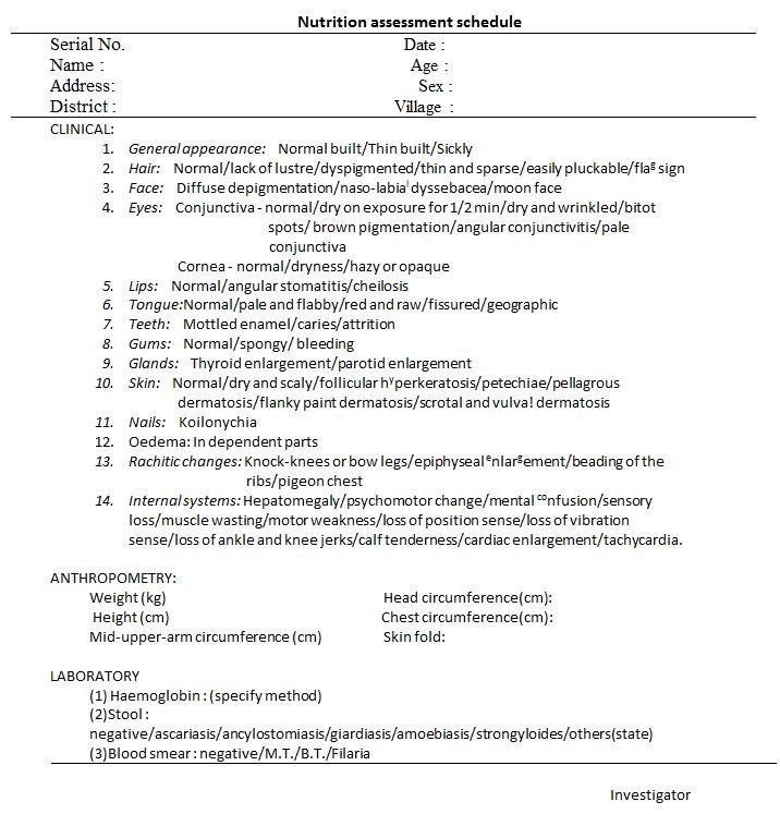 community medicine Assessment of nutritional status from birth upto 18