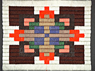 Geometric pattern done in Nordic stitch