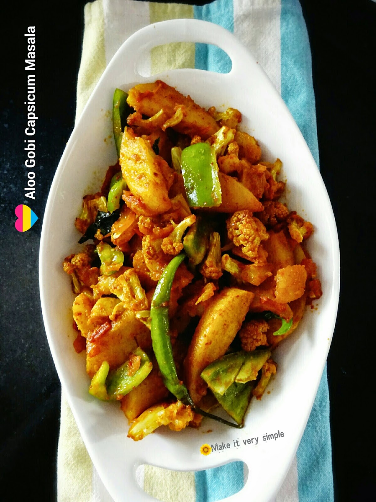 Aloo gobi recipe bbc Veg Indian Good Food Recipes Aloo Gobi Capsicum Masala
