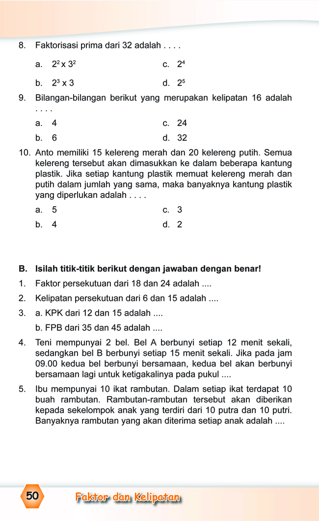 Kumpulan Soal Matematika Soal Ulangan Harian Matematika