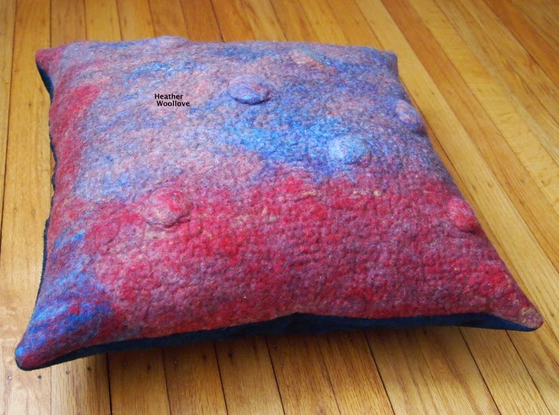 Wool lovefunctional fiber art "AntiViral" Felted Pillow Part 3 of 3