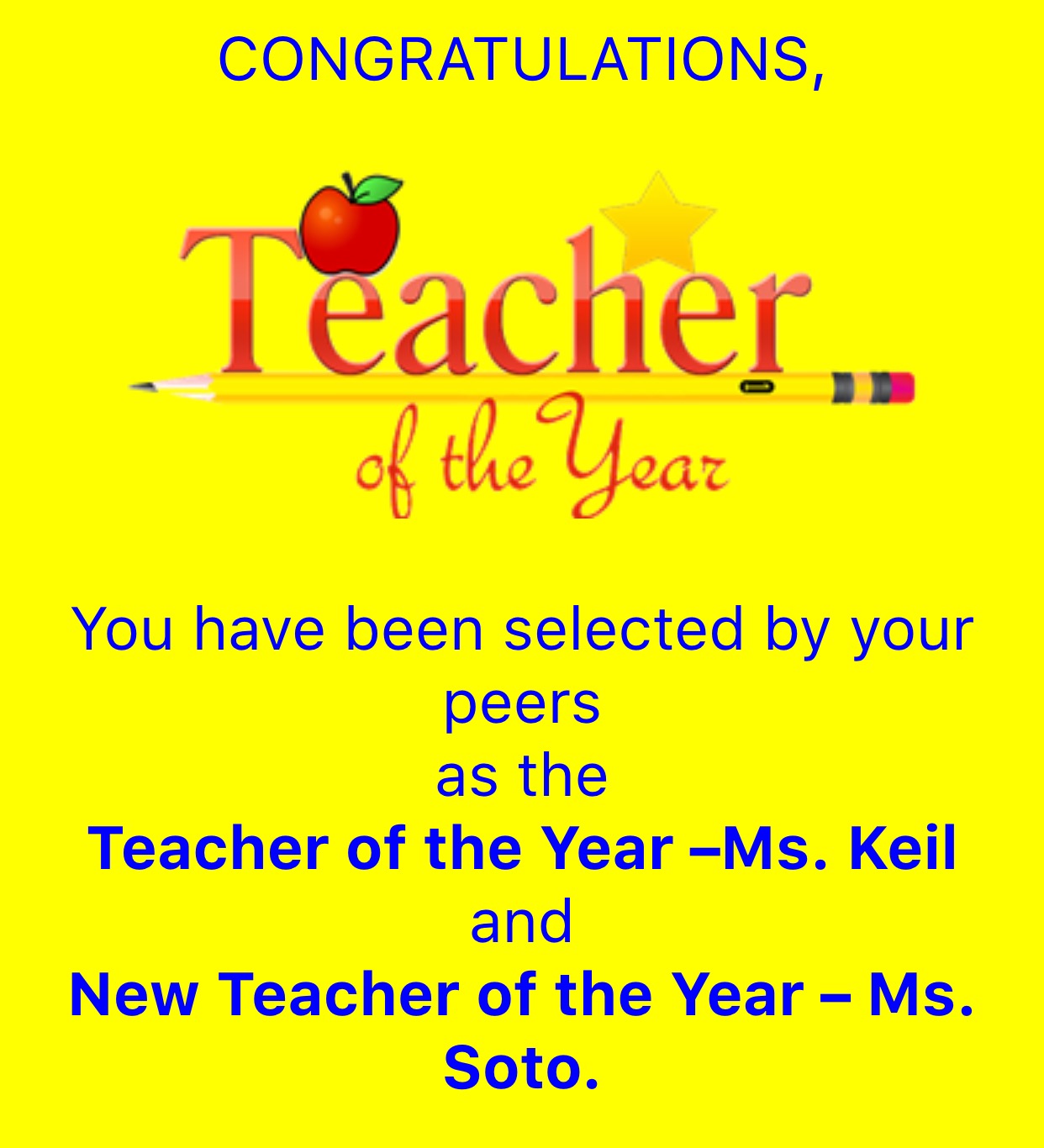 Teacher of the year 2015/2016