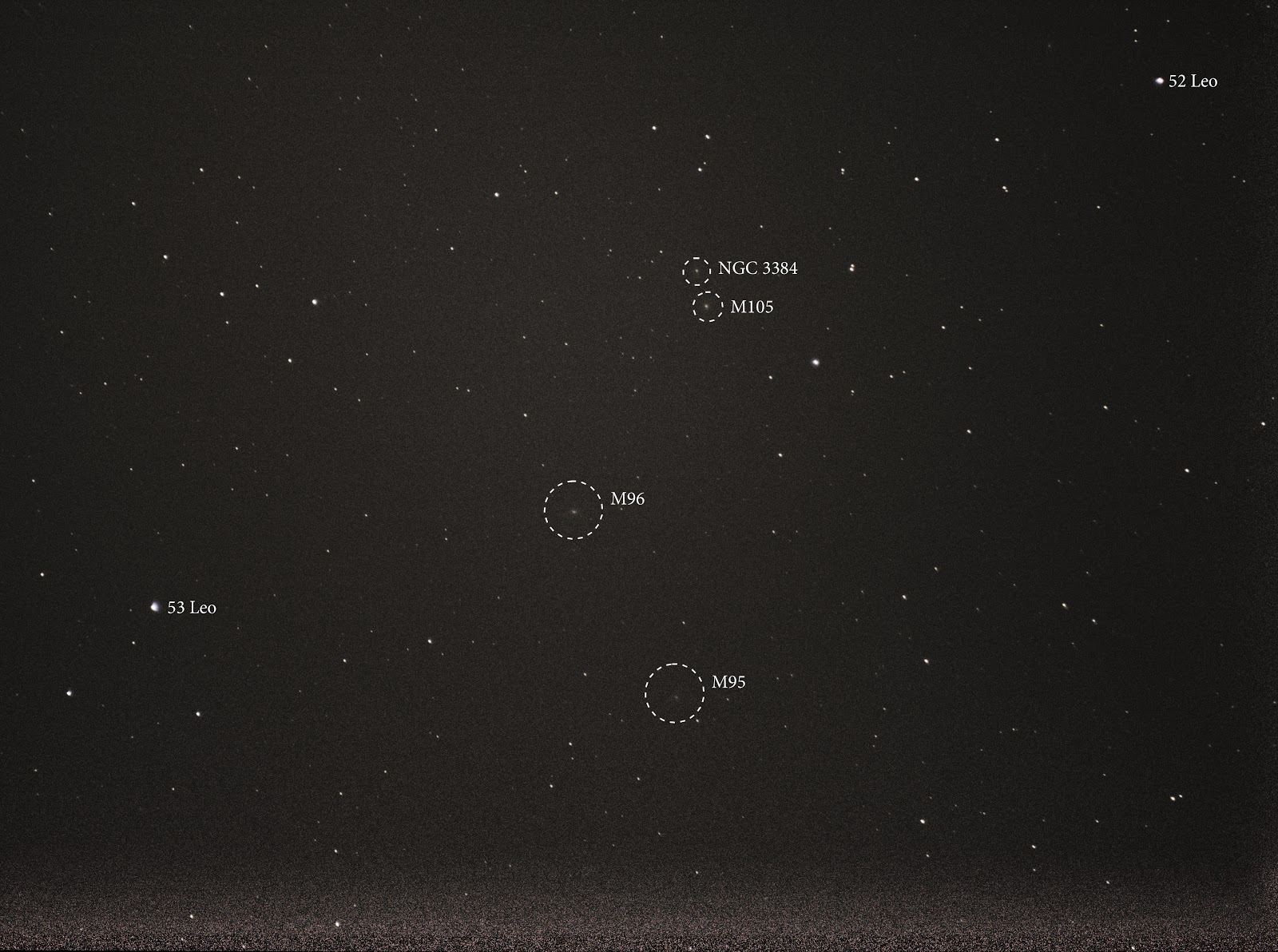 Canon T5i M96, M95, M105, and NGC 3384