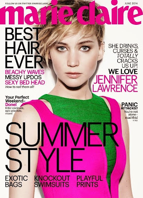 Jennifer Lawrence covers Marie Claire's June issue in Dior