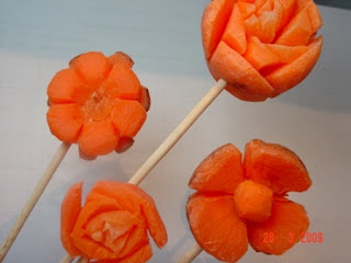 Flores con Zanahoria, Ideas para Presentar Ensaladas 