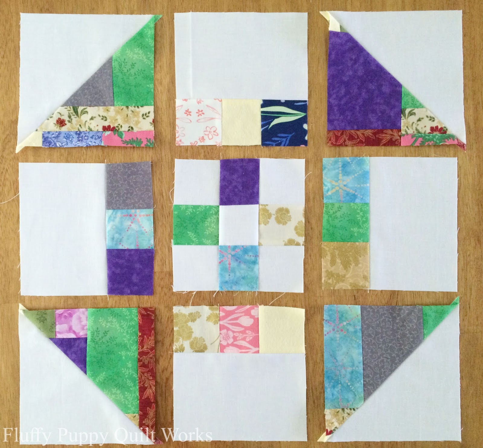 Fluffy Puppy Quilt Works Scrap Quilt 20162017 Block 4