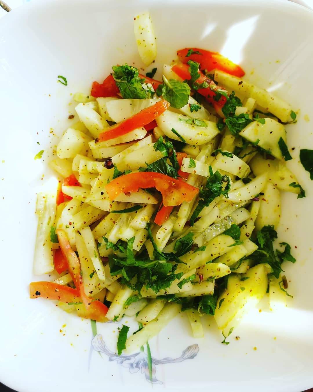 Cucumber Salad with Honey Mustard Dressing