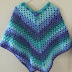 A crocheted poncho