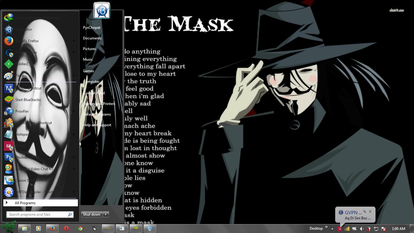 Anonymous Windows 7 Theme - plussoftsoftbox