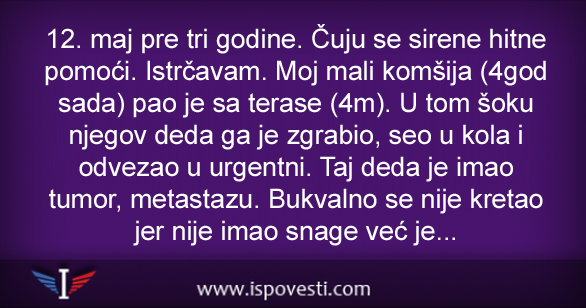 Image result for 12 MAJ PRE TRI GODINE. ČUJU SE SIRENE HITNE POMOĆI. ISTRČAVAM….