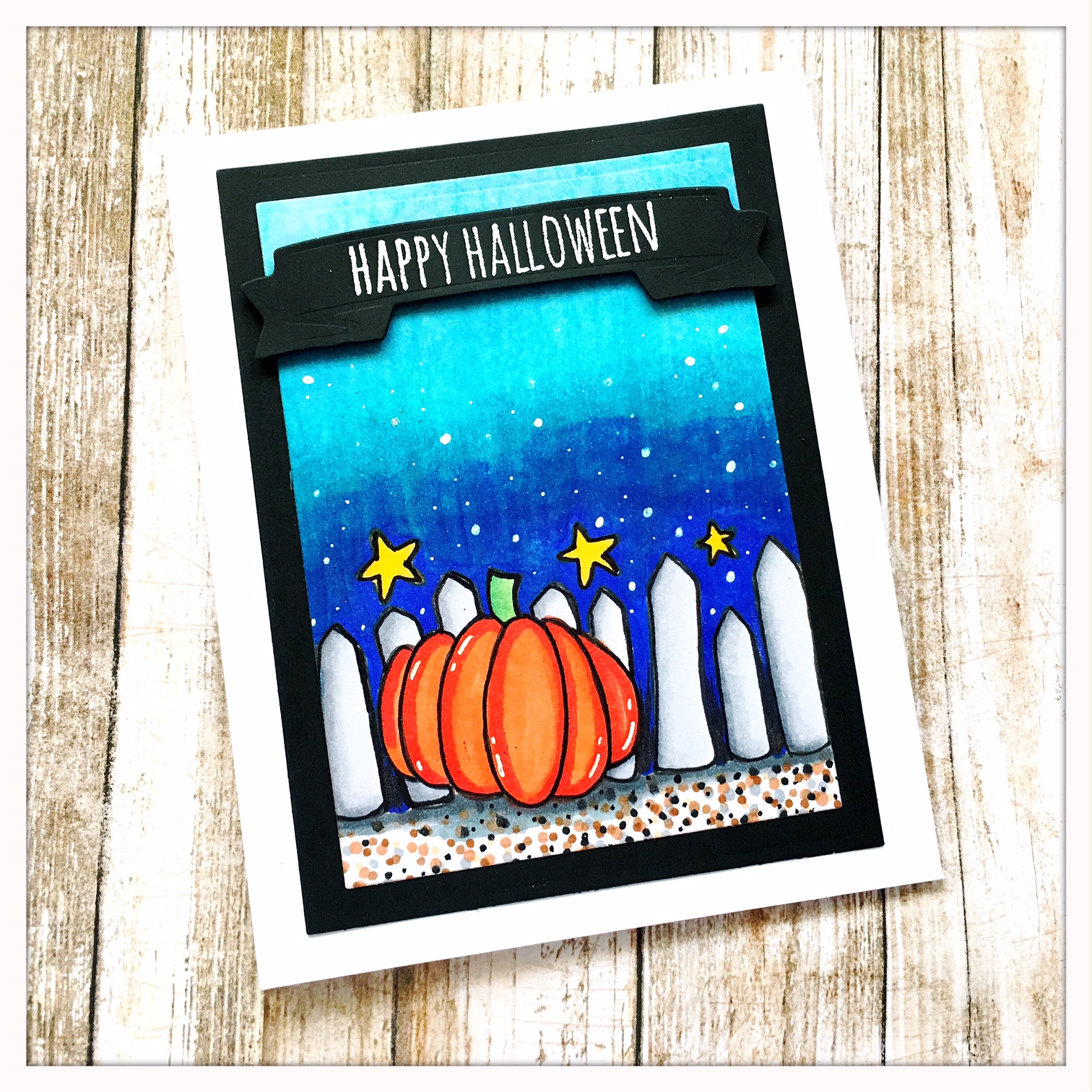 Pumpkin and Fence card