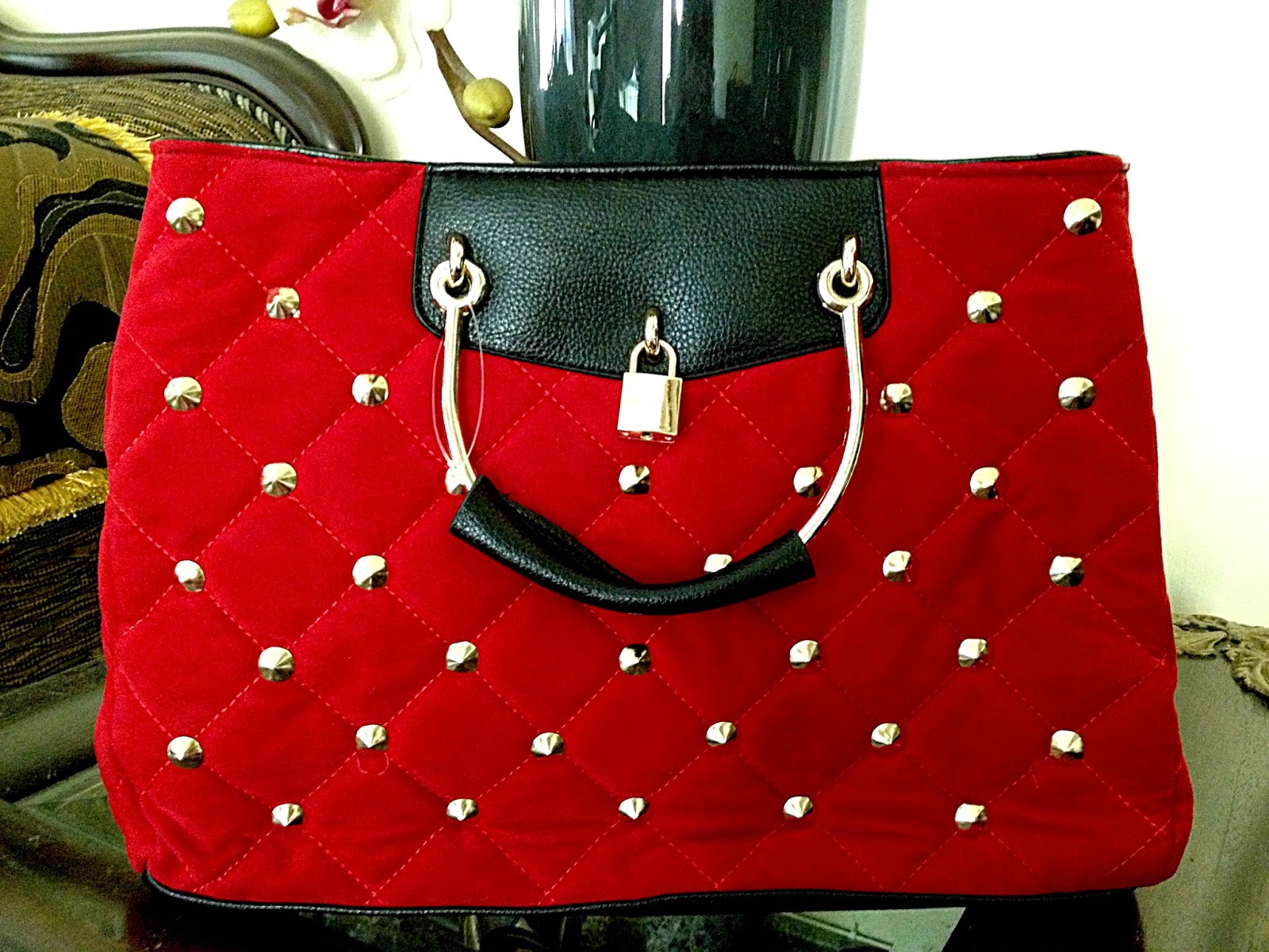 twentysixthree Studded Velvet Bag