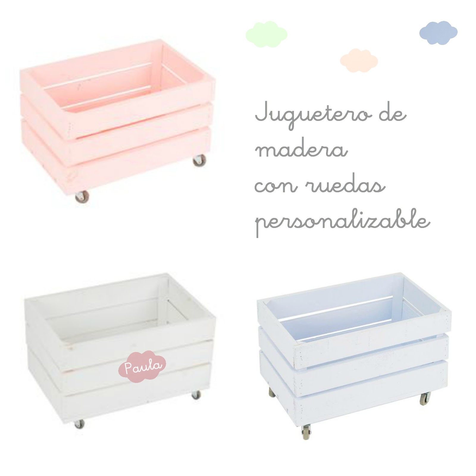 NUEVOS JUGUETEROS DE MADERA , personalizables con el nombre en el