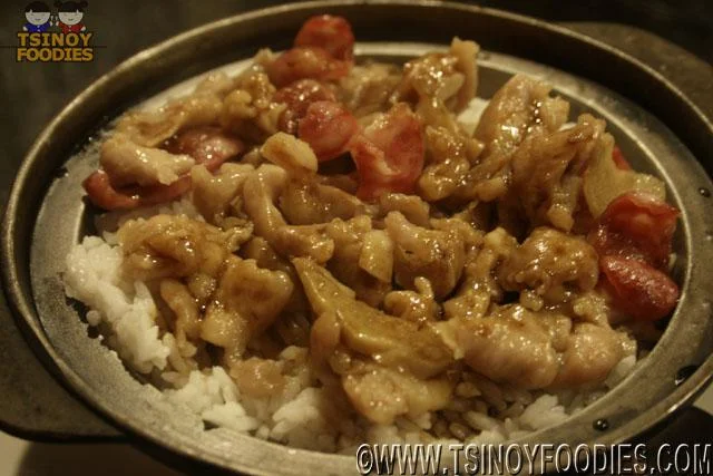 chicken with chinese sausage in hot pot