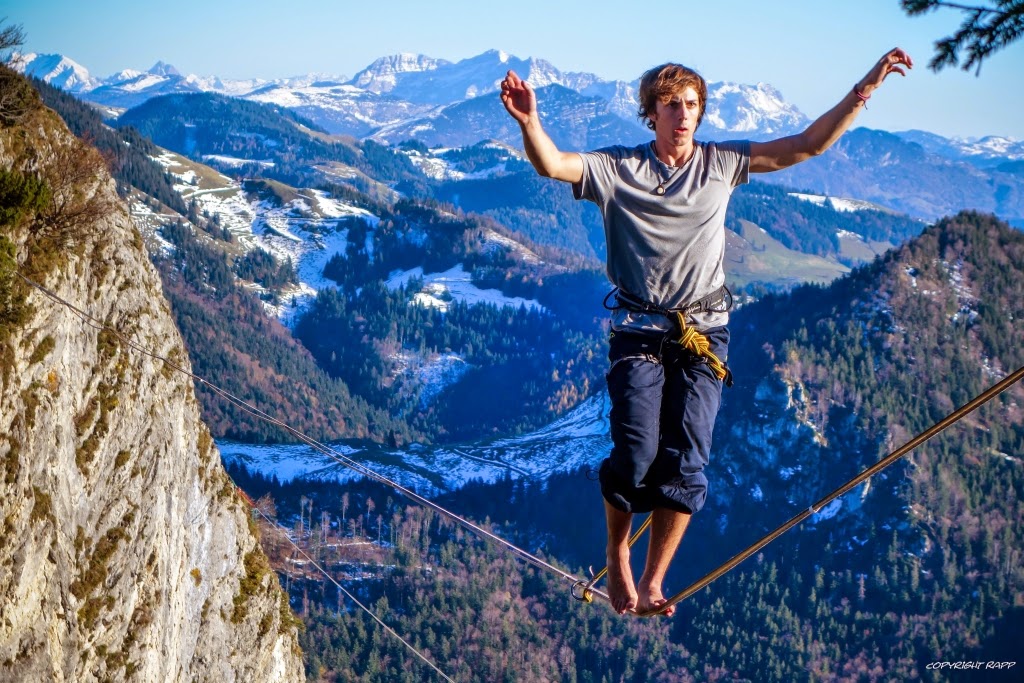 Slackline Zwei Highlines am Kitzstein im Inntal