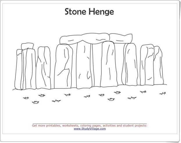 Monumentos artísticos para colorear: "Crómlech de Stone Henge"