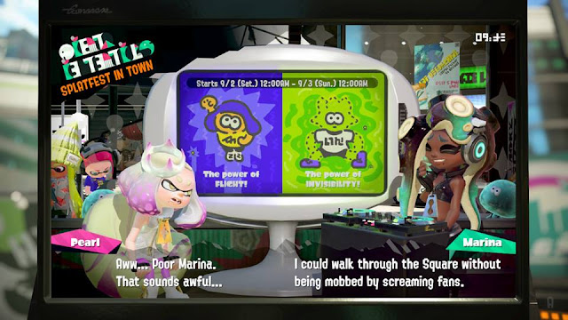 Splatoon 2 Splatfest Marina walk through Inkopolis square without being mobbed by screaming fans Team Invisibility