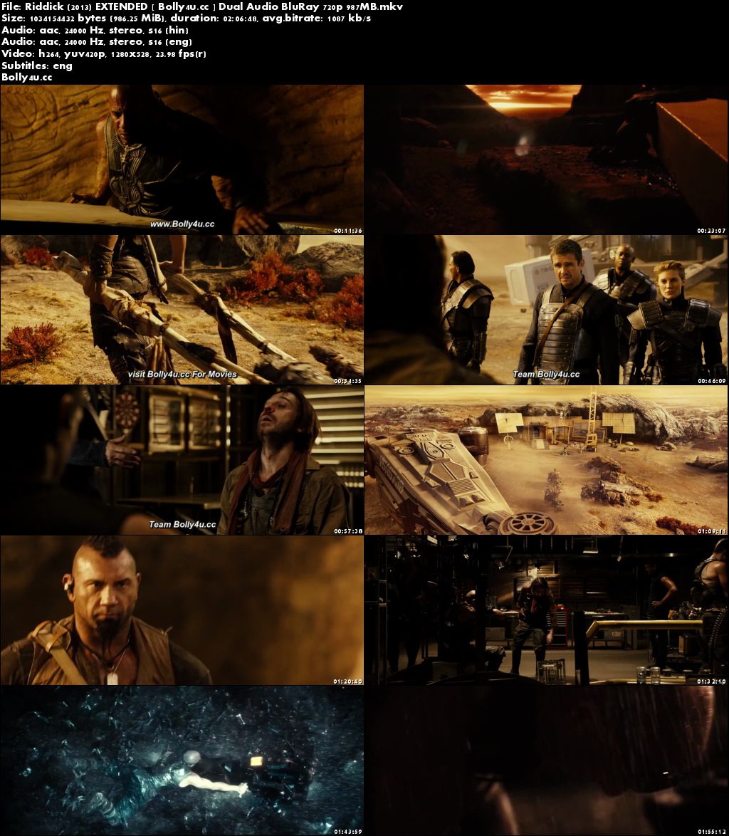 Riddick 2013 BluRay 400MB EXTENDED Hindi Dual Audio 480p Download