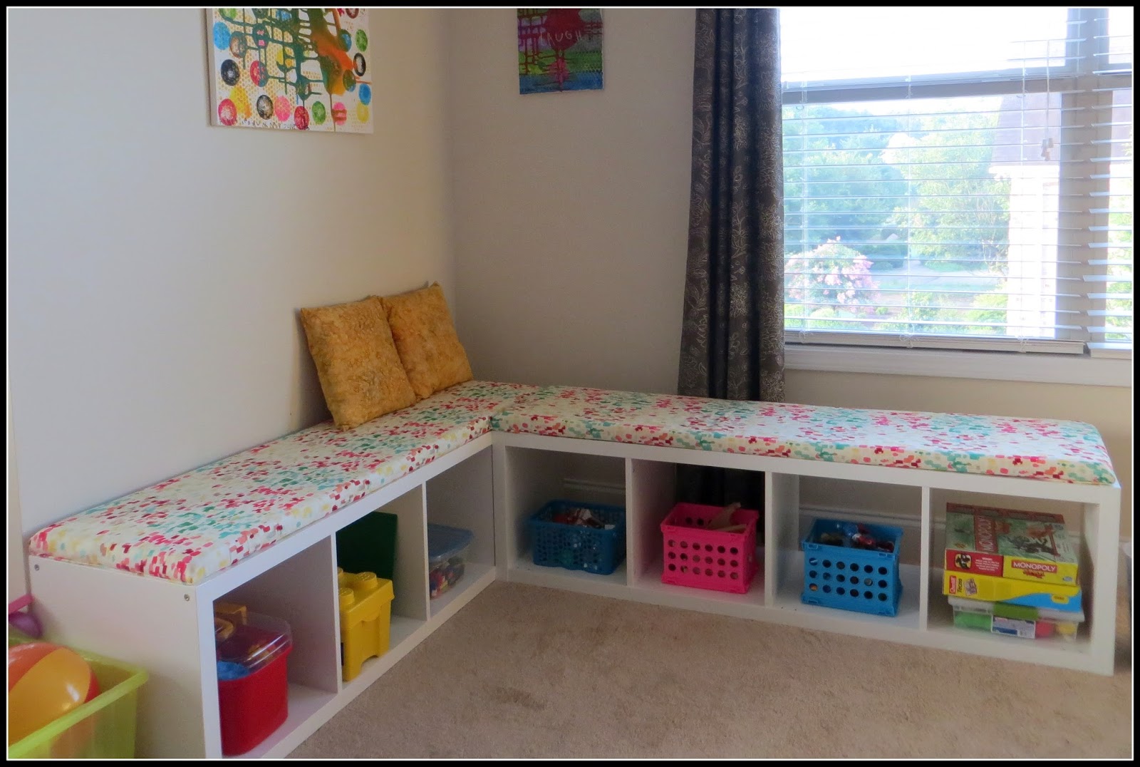 Into My World of Thoughts Playroom benches DIY