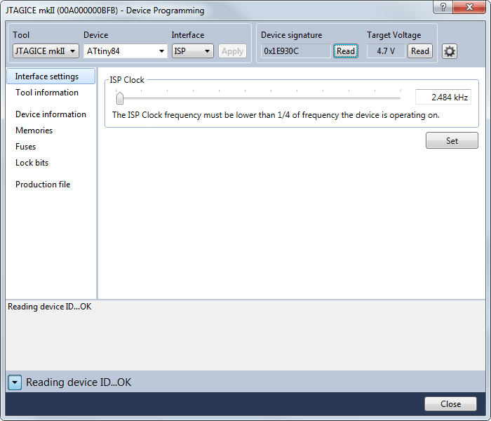 Ramble on.: Getting JTAGICE MKii ISP(6PIN) and debugWire working with ...