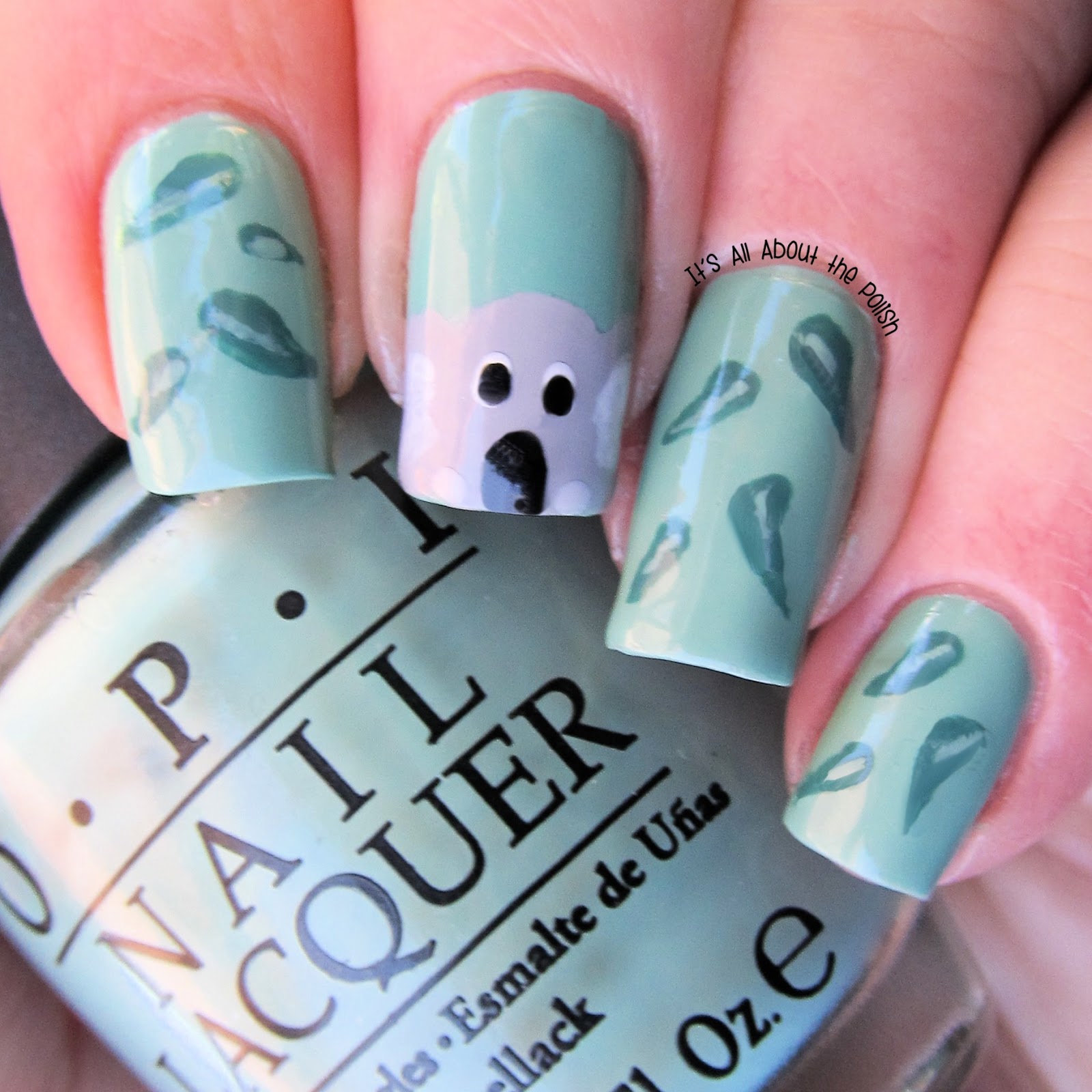 It's all about the polish Koala and gum leaves nail art