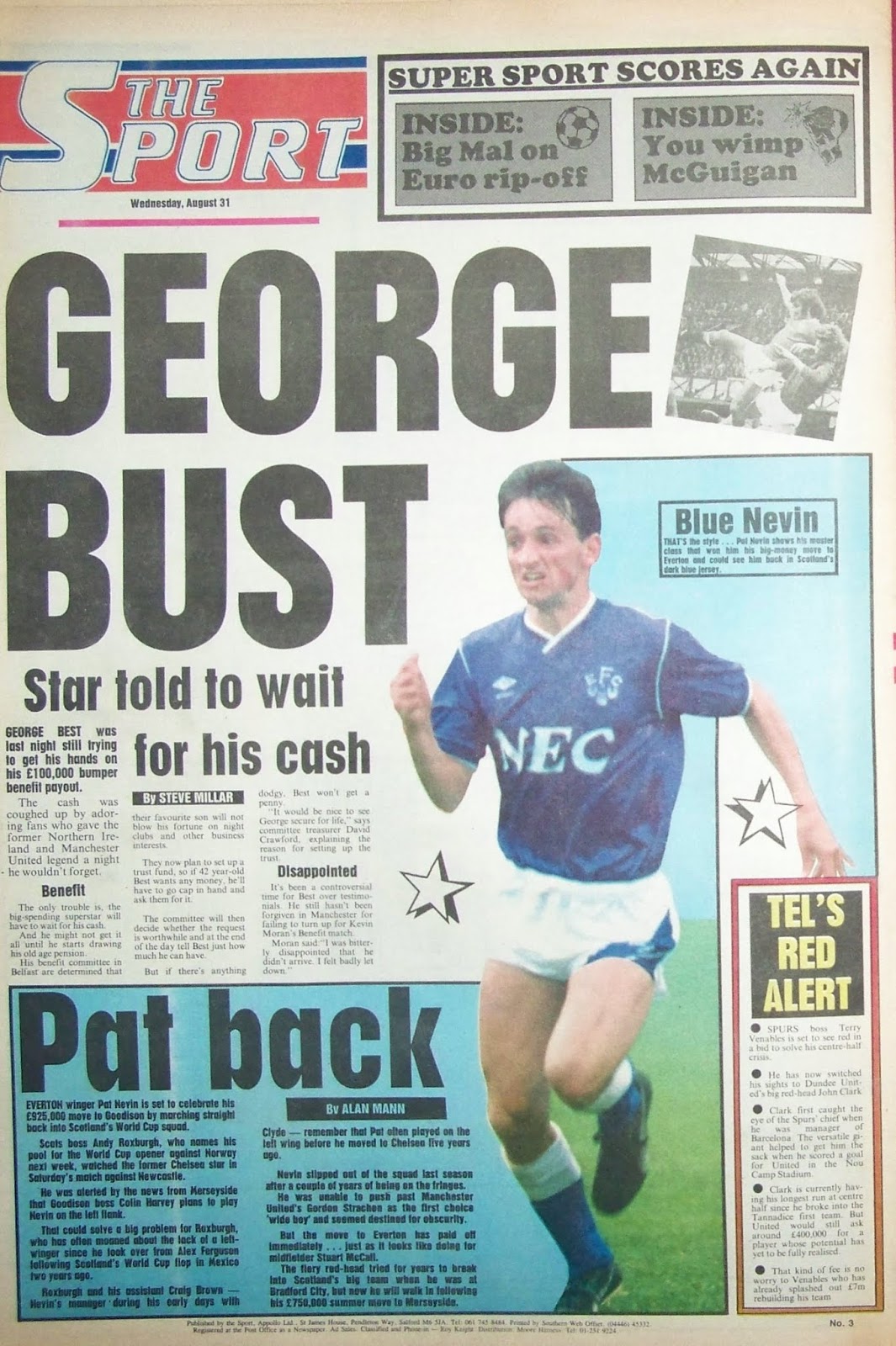 The Sport Newspaper 31 August 1988