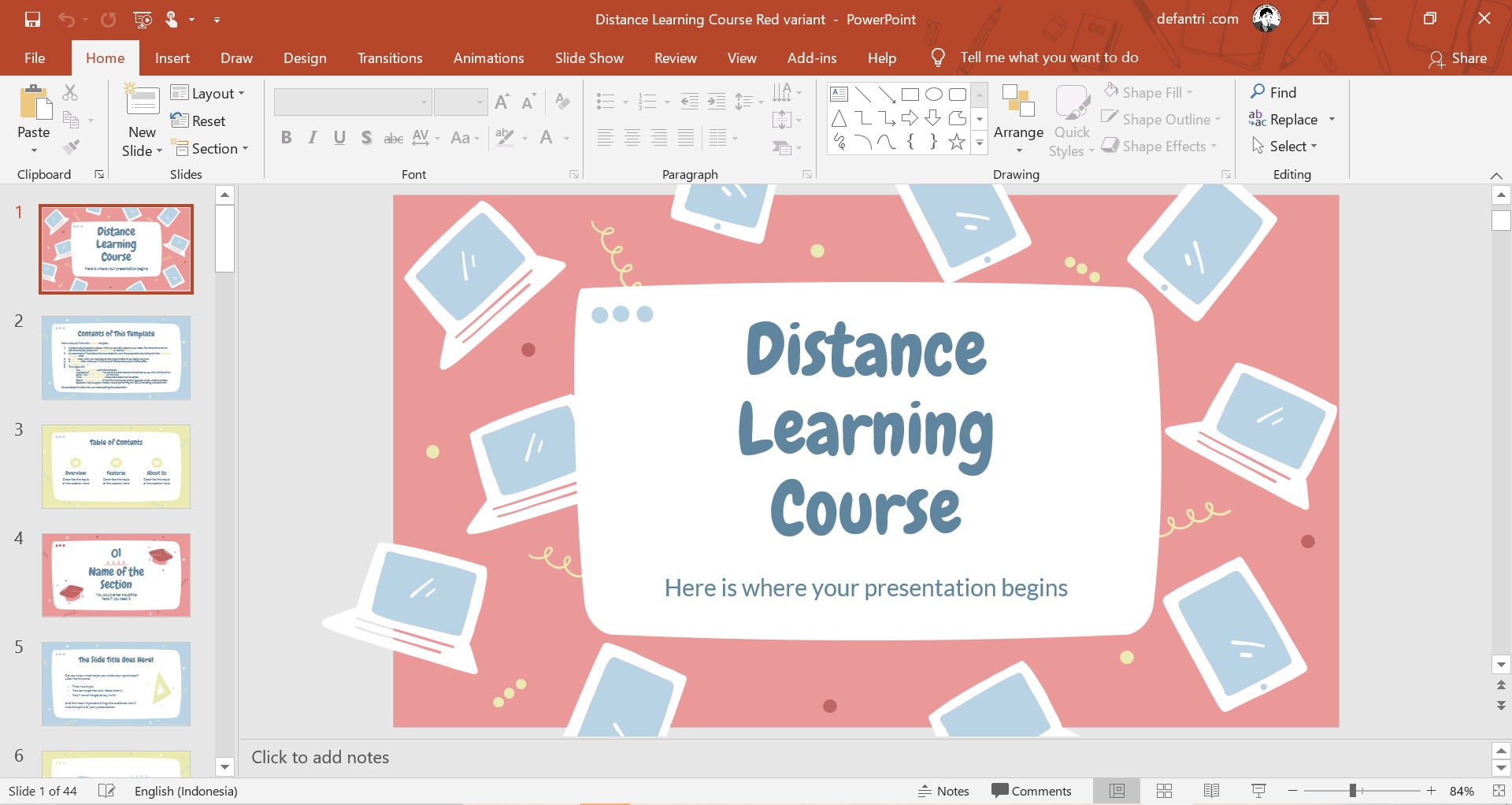 Download Template Powerpoint Keren Gratis Yang Mudah Untuk Dipakai Siswa atau Guru