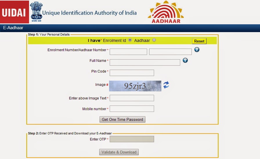 Www.eaadhaar.uidai.gov.in - Download e aadhaar card 