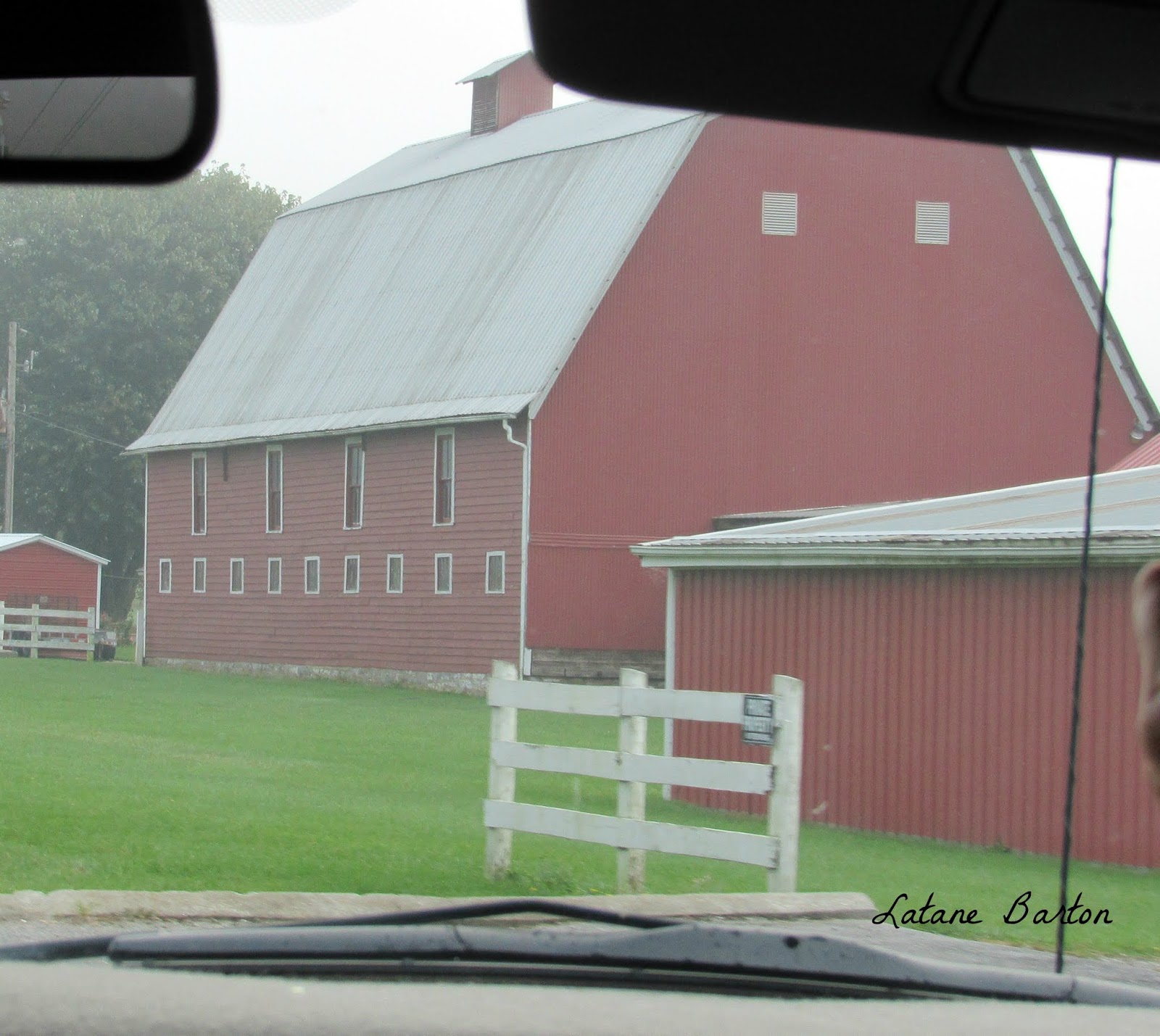 Living Life On Main Street Red Barns In The Fog